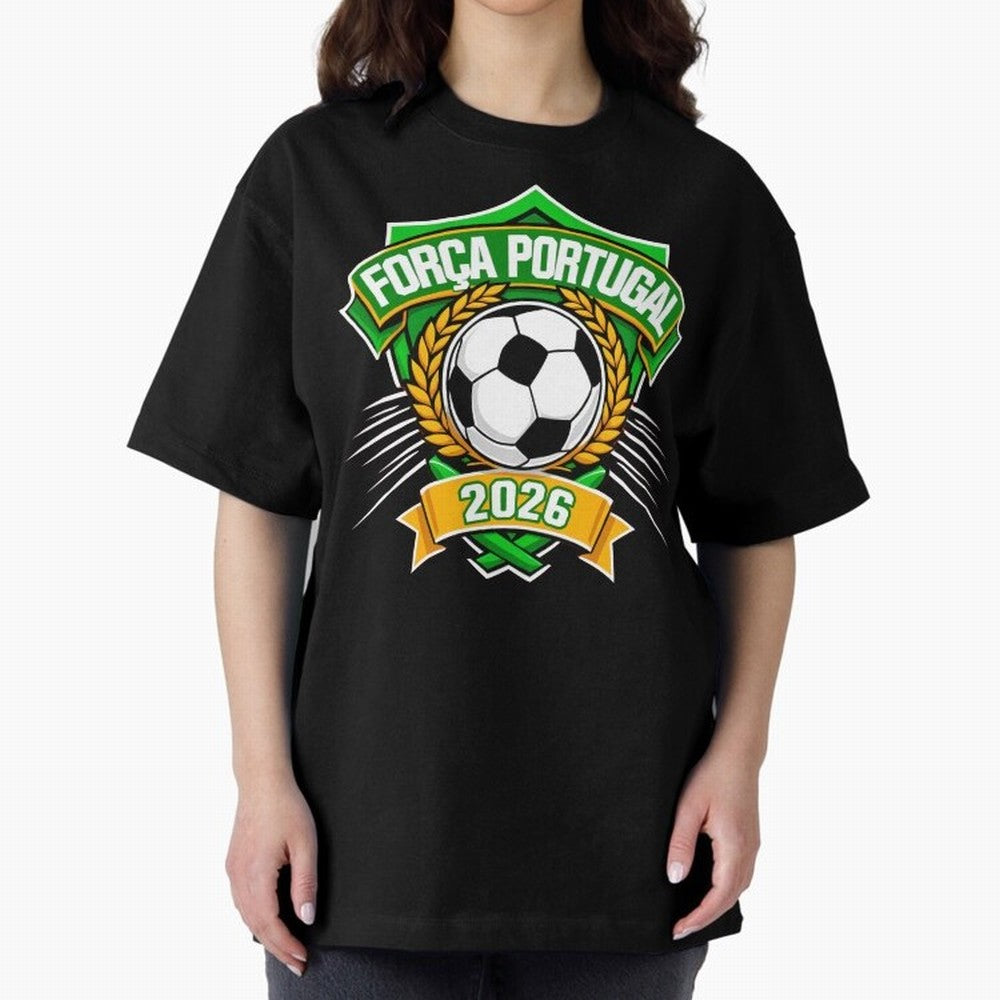 Portugal Fan Art for World Cup 2026 Oversized T-Shirt Celebrate Every Goal in FIFA World Cup 2026 Group Stage Featuring Neymar, Haaland and Cristiano Ronaldo, Spain and Netherlands Energy, Global Supporter Spirit, Legendary Goals, National Colors