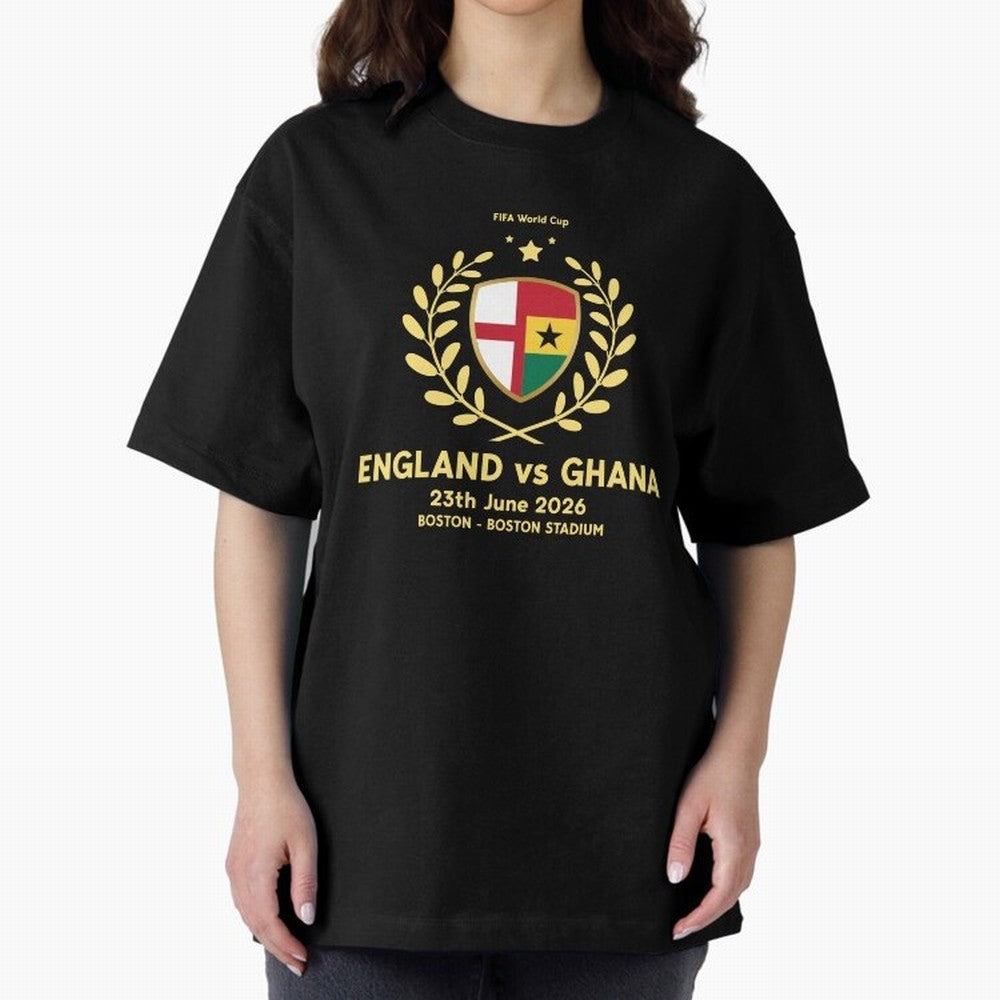 FIFA World Cup - England v Ghana Oversized T-Shirt Show Your Tournament Heart for FIFA World Cup 2026 Group Stage Spirit, Inspired by Netherlands, Haaland, Football History, Final Match Energy, Crowd Noise and Once in a Lifetime Moments; Made for