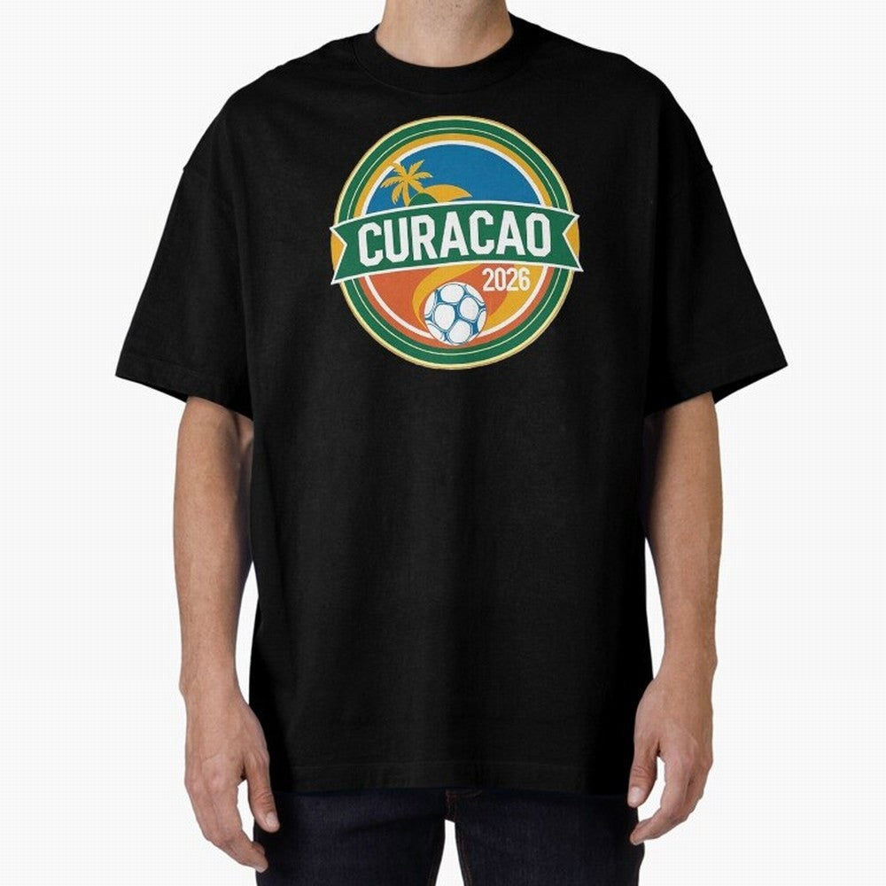Curacao WC 2026 Oversized T-Shirt Bring World Football Passion into FIFA World Cup 2026 Group Stage Featuring CR7 and Messi, Brazil Energy, Classic Soccer Heritage, Championship Pressure, Fan Loyalty and International Pride; Perfect for People Who