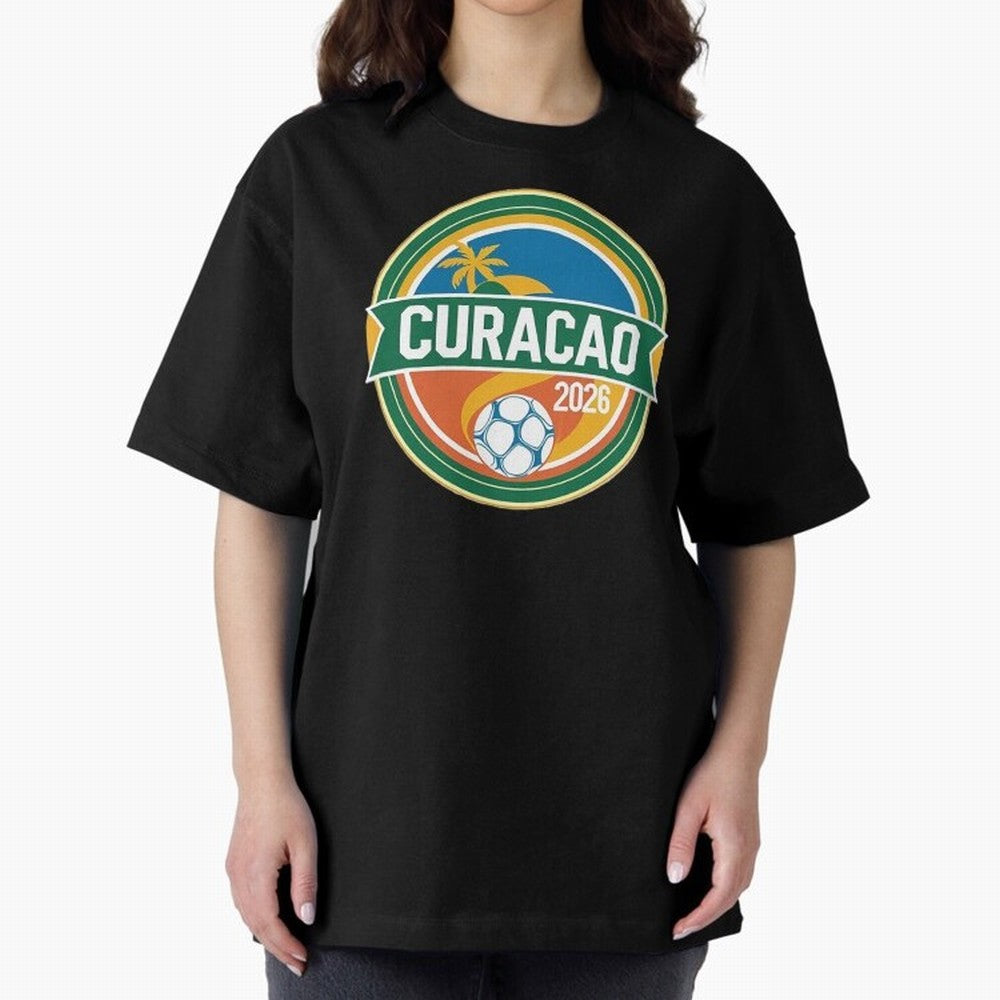 Curacao WC 2026 Oversized T-Shirt Bring World Football Passion into FIFA World Cup 2026 Group Stage Featuring CR7 and Messi, Brazil Energy, Classic Soccer Heritage, Championship Pressure, Fan Loyalty and International Pride; Perfect for People Who