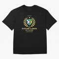 FIFA World Cup - Scotland v Brazil Oversized T-Shirt Support the Legends of FIFA World Cup 2026 Group Stage for Fans of Messi and Germany, Bringing Vintage Soccer Flavor, Modern Football Stars, National Flags and Final Night Emotion; Perfect for
