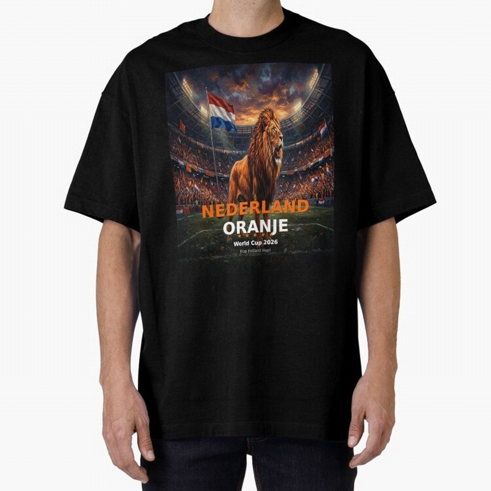 Nederland Oranje - World Cup 2026 Soccer Fan Tee Oversized T-Shirt Bring Match Day Fire to FIFA World Cup 2026 Connected to Haaland, France and Portugal Energy, Fan Favorite Moments, National Team Passion, Big Match Drama and Soccer History; Made
