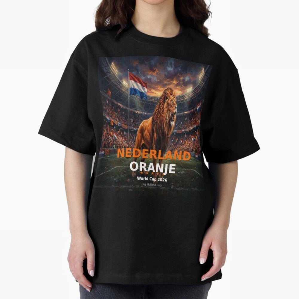 Nederland Oranje - World Cup 2026 Soccer Fan Tee Oversized T-Shirt Bring Match Day Fire to FIFA World Cup 2026 Connected to Haaland, France and Portugal Energy, Fan Favorite Moments, National Team Passion, Big Match Drama and Soccer History; Made