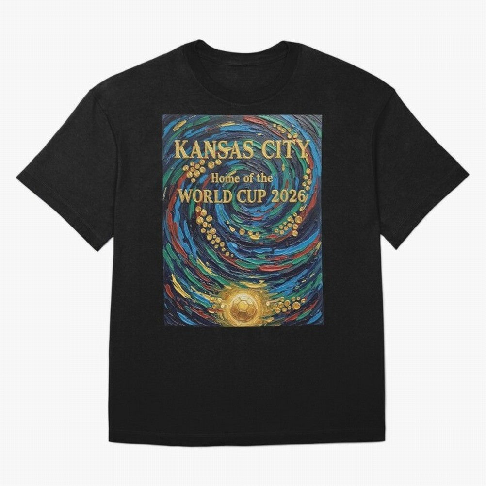 Kansas City Home of the World Cup 2026 Soccer Fan ¡ª Moody Jewel Art Print Oversized T-Shirt Stand with Match Day Hype around FIFA World Cup 2026 Group Stage, CR7 and Messi, Argentina and Brazil, Global Supporter Spirit, Legendary Goals, National