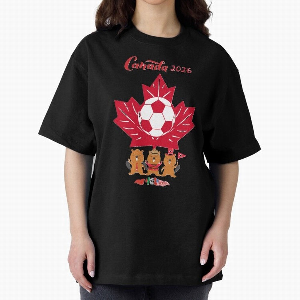 Canada 2026 Oversized T-Shirt Back the Journey through FIFA World Cup 2026 Group Stage with Neymar, Haaland and Cristiano Ronaldo, Brazil Energy, Worldwide Fan Energy, Dramatic Goals, Stadium Lights and Championship Celebrations; Built for