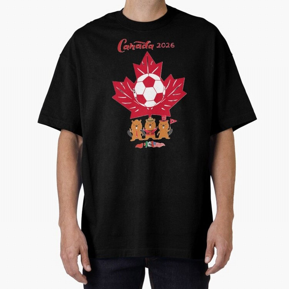 Canada 2026 Oversized T-Shirt Back the Journey through FIFA World Cup 2026 Group Stage with Neymar, Haaland and Cristiano Ronaldo, Brazil Energy, Worldwide Fan Energy, Dramatic Goals, Stadium Lights and Championship Celebrations; Built for