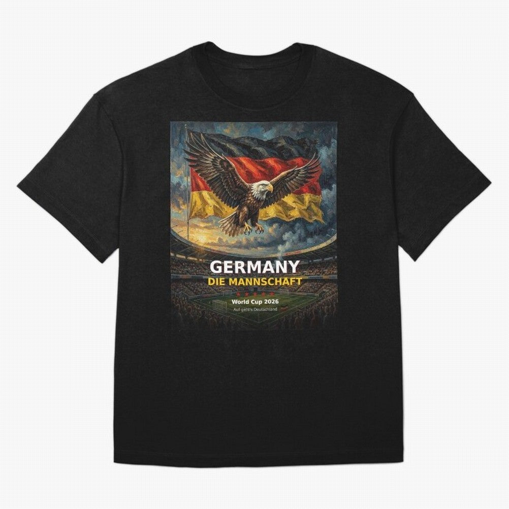 Germany Die Mannschaft - World Cup 2026 Soccer Fan Tee Oversized T-Shirt Bring Home FIFA World Cup 2026 for Fans of Messi and Spain and Netherlands, Bringing Football History, Final Match Energy, Crowd Noise and Once in a Lifetime Moments; Created