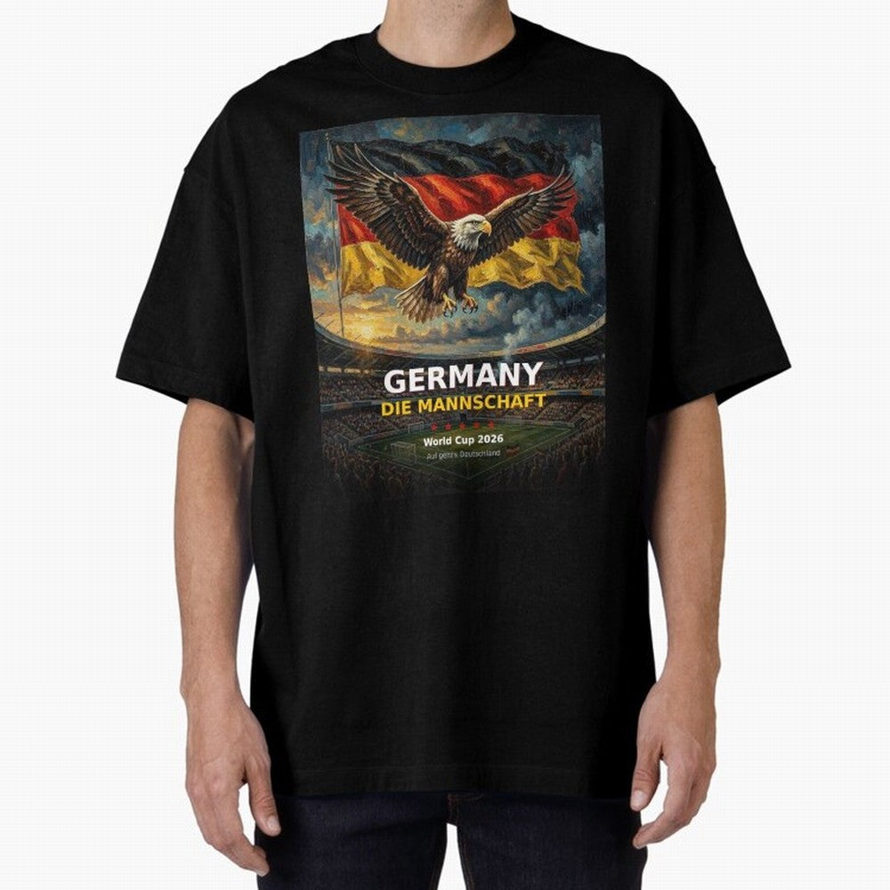 Germany Die Mannschaft - World Cup 2026 Soccer Fan Tee Oversized T-Shirt Bring Home FIFA World Cup 2026 for Fans of Messi and Spain and Netherlands, Bringing Football History, Final Match Energy, Crowd Noise and Once in a Lifetime Moments; Created