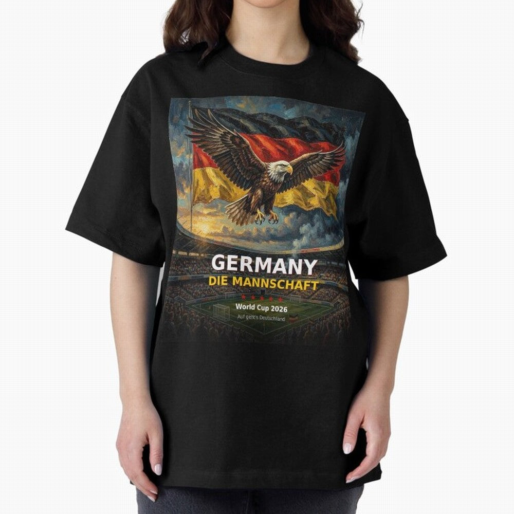 Germany Die Mannschaft - World Cup 2026 Soccer Fan Tee Oversized T-Shirt Bring Home FIFA World Cup 2026 for Fans of Messi and Spain and Netherlands, Bringing Football History, Final Match Energy, Crowd Noise and Once in a Lifetime Moments; Created
