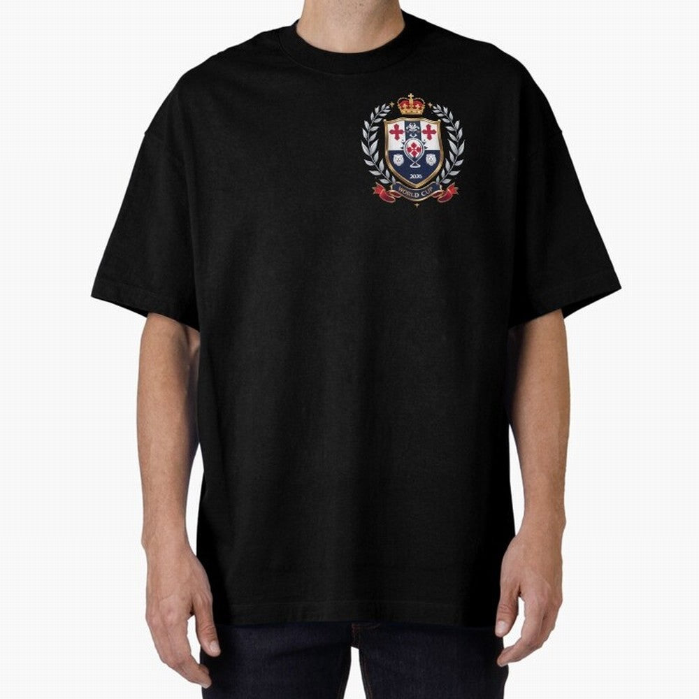 England World Cup 2026 Oversized T-Shirt Follow the Road to the FIFA World Cup 2026 Journey through Messi and Cristiano Ronaldo Highlights, France and Portugal Pride, Worldwide Fan Energy, Dramatic Goals, Stadium Lights and Championship