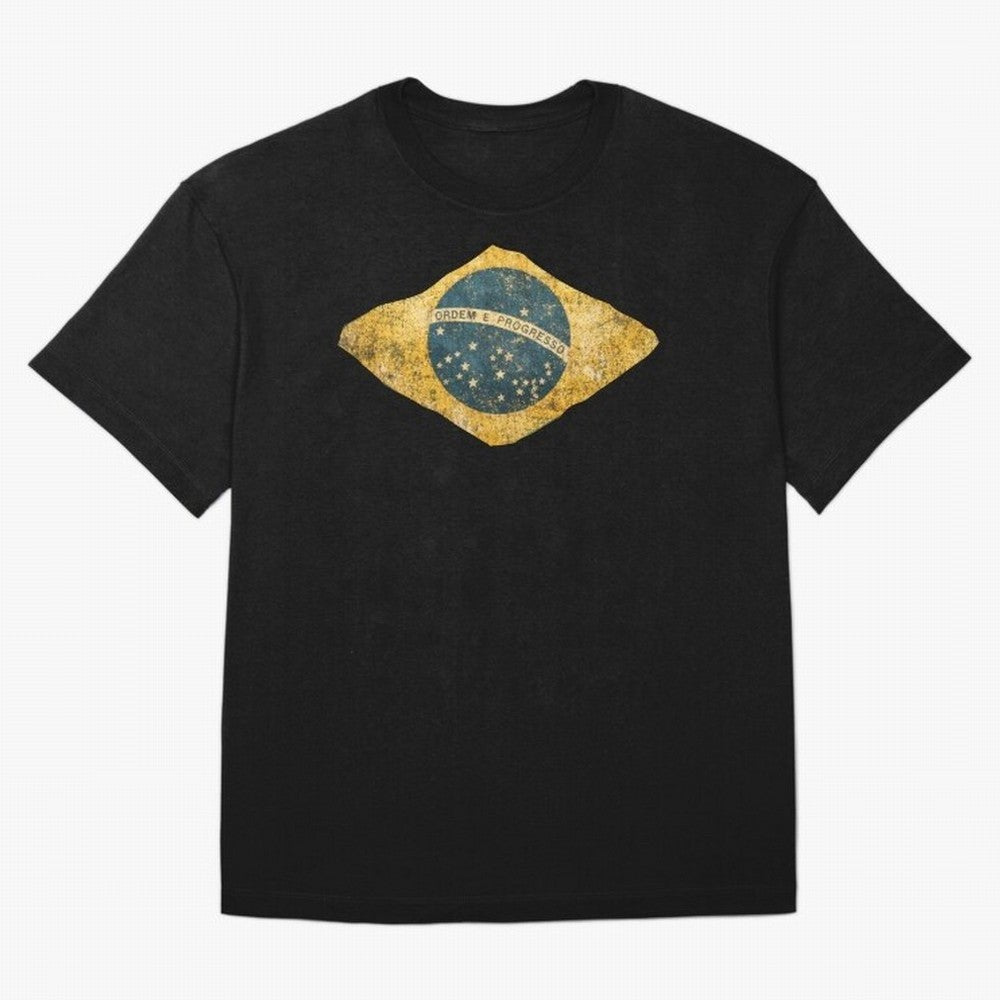Vintage Brazil Flag Soccer Fan Design Oversized T-Shirt Cheer through Every Moment of FIFA World Cup 2026 USA Canada Mexico with Cristiano Ronaldo, England, France and Netherlands Energy, Stadium Chants, National Pride, Trophy Dreams and