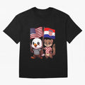 The American eagle and its friend, the Croatian marten Oversized T-Shirt Bring a Champion Mindset to FIFA World Cup 2026 USA Canada Mexico for Fans of Mbappe and Netherlands, Bringing Soccer Culture, Superstar Moments, National Team Dreams and