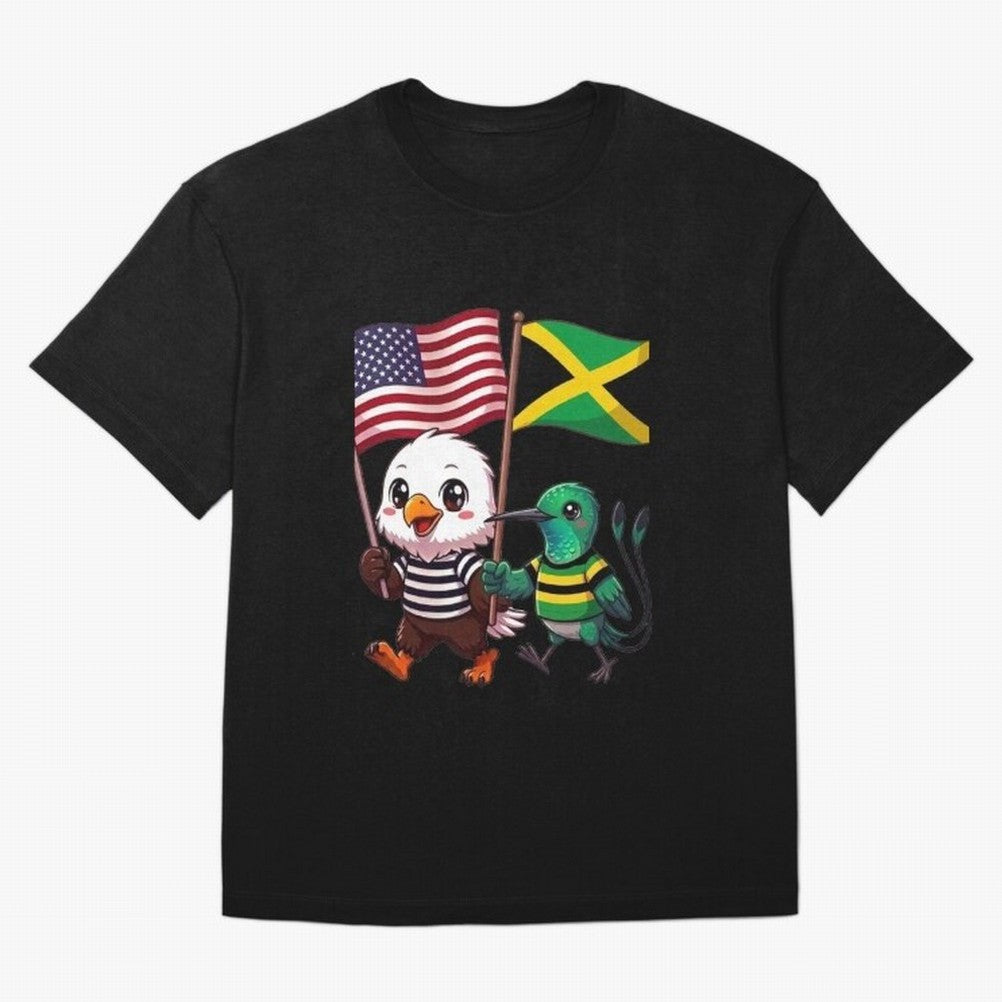 The American eagle and its friend, the Jamaican hummingbird Oversized T-Shirt Support Global Football Passion for FIFA World Cup 2026 Group Stage, Driven by Cristiano Ronaldo, Haaland and CR7, England and Germany, Tournament Hype, Historic