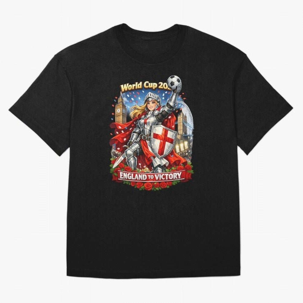 England To Victory Knight World Cup 2026 Oversized T-Shirt Bring Retro Soccer Energy to FIFA World Cup 2026 Group Stage Filled with Cristiano Ronaldo, England and Germany Energy, Game Day Rituals, Football Legends, Country Pride and the Road to the