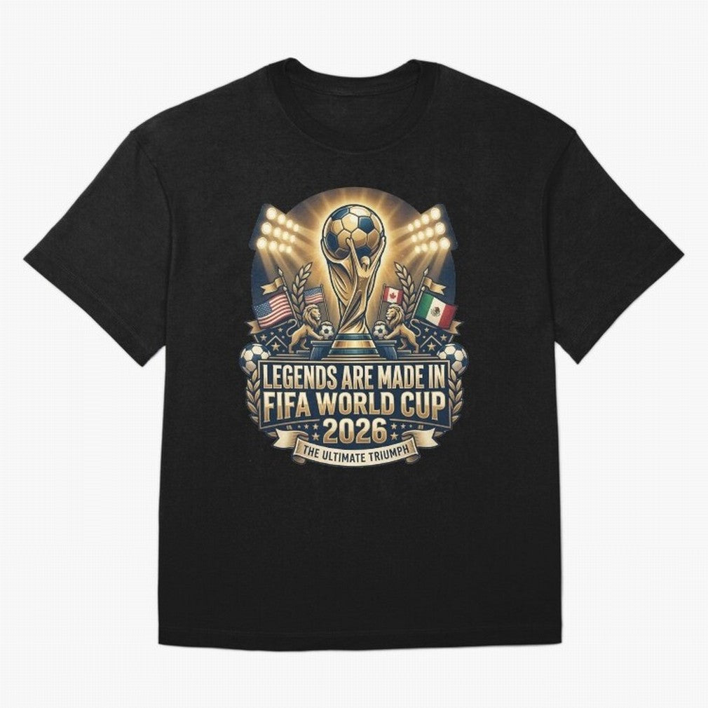Legendary FIFA World Cup 2026 Football Quote Design For Passionate Soccer Fans Oversized T-Shirt Discover FIFA World Cup 2026 USA Canada Mexico Celebrating Messi, CR7 and Mbappe, England Energy, Tournament Hype, Historic Matchups, Family Viewing