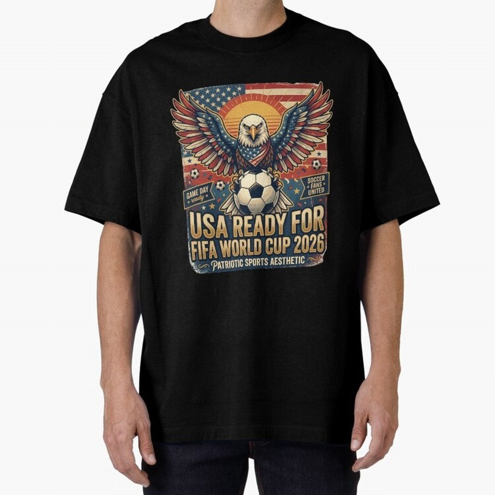 SA FIFA World Cup 2026 Soccer Pride Design For American Football Fans Oversized T-Shirt Celebrate Unforgettable Nights in FIFA World Cup 2026 for Fans of Haaland and Mbappe and Spain, Bringing Soccer Culture, Superstar Moments, National Team Dreams