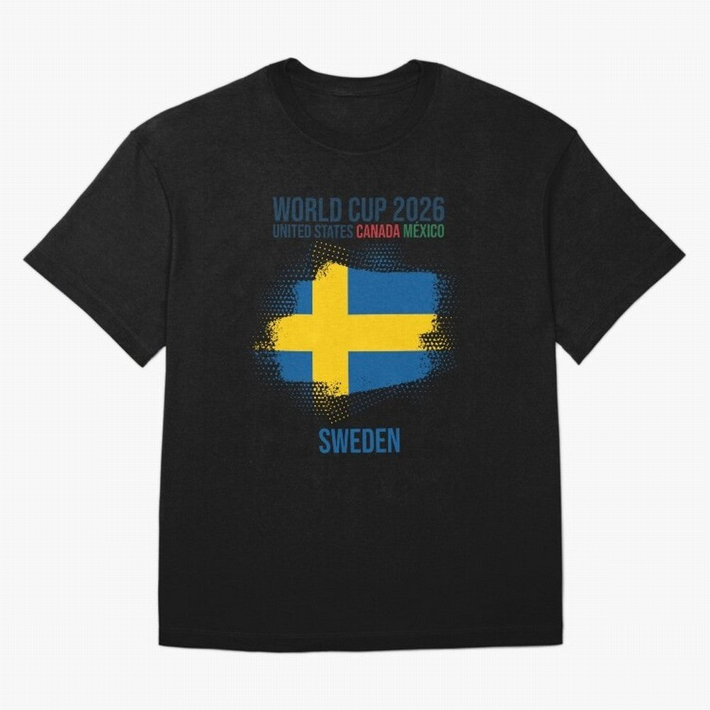SWEDEN WORLD CUP 2026 Oversized T-Shirt Join the Countdown to FIFA World Cup 2026 USA Canada Mexico Spirit, Connected to Spain, Cristiano Ronaldo, Haaland and CR7, Classic Soccer Heritage, Championship Pressure, Fan Loyalty and International Pride;