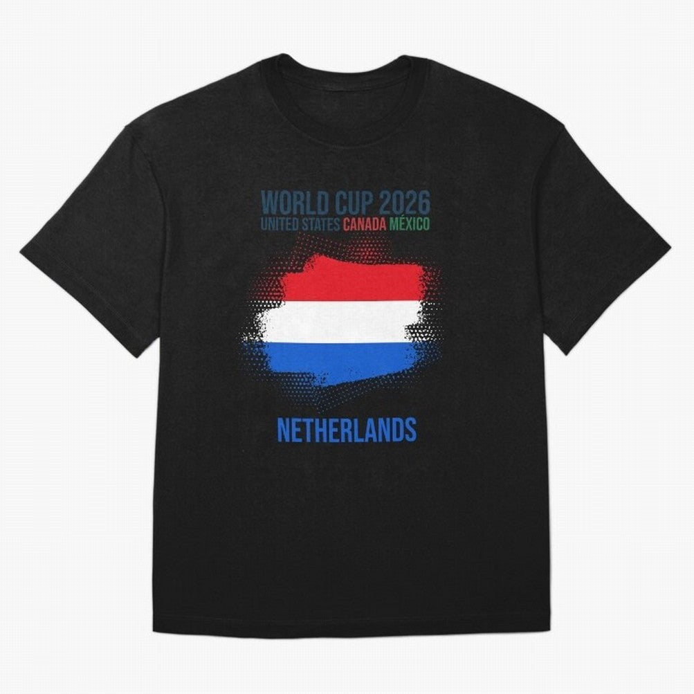 NETHERLANDS WORLD CUP 2026 Oversized T-Shirt Bring Stadium Energy to Global Football Passion for FIFA World Cup 2026 USA Canada Mexico, Highlighting Messi, Neymar and Mbappe, Spain and Netherlands, Match Day Excitement, Supporter Culture, Golden
