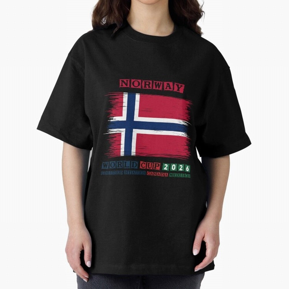 NORWAY WORLD CUP 2026 Oversized T-Shirt Honor FIFA World Cup 2026 Spirit, Highlighting England, France and Netherlands, Mbappe and Neymar, Stadium Chants, National Pride, Trophy Dreams and Unforgettable Football Memories; Created for Match Day