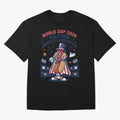 World Cup 2026 Halftime ¡ª America's Contribution V2 Oversized T-Shirt Share Global Football Passion for FIFA World Cup 2026 USA Canada Mexico, Driven by Haaland, Netherlands, Championship Spirit, Famous Goals, Roaring Crowds and International