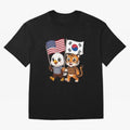 The American eagle and its friend the South Korean tiger Oversized T-Shirt Showcase FIFA World Cup 2026 Group Stage for Fans of CR7 and Messi and Argentina, Bringing Stadium Memories, Football Loyalty, International Chants and Championship