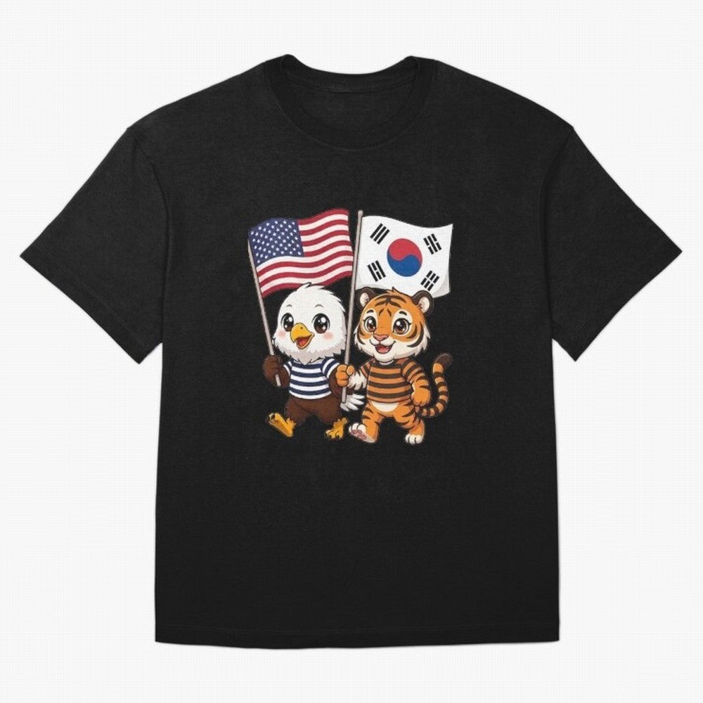 The American eagle and its friend the South Korean tiger Oversized T-Shirt Showcase FIFA World Cup 2026 Group Stage for Fans of CR7 and Messi and Argentina, Bringing Stadium Memories, Football Loyalty, International Chants and Championship
