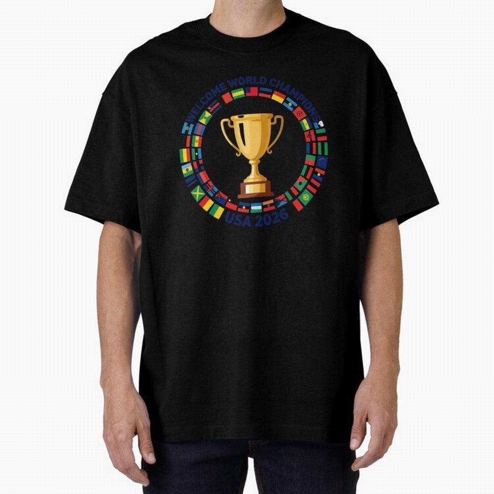 World Cup 2026 Celebration T-Shirt | USA Canada Mexico Soccer Fan Tee Oversized T-Shirt Show Match Day Excitement for Match Day Hype around FIFA World Cup 2026, Mbappe, Argentina and Brazil, Soccer Culture, Superstar Moments, National Team Dreams