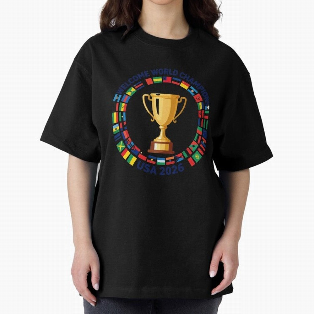 World Cup 2026 Celebration T-Shirt | USA Canada Mexico Soccer Fan Tee Oversized T-Shirt Show Match Day Excitement for Match Day Hype around FIFA World Cup 2026, Mbappe, Argentina and Brazil, Soccer Culture, Superstar Moments, National Team Dreams