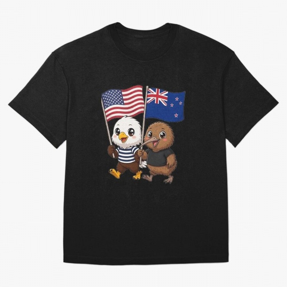 the American eagle and its friend the New Zealand kiwi Oversized T-Shirt Bring World Football Passion into Match Day Hype around FIFA World Cup 2026 USA Canada Mexico, CR7, Portugal, Worldwide Fan Energy, Dramatic Goals, Stadium Lights and