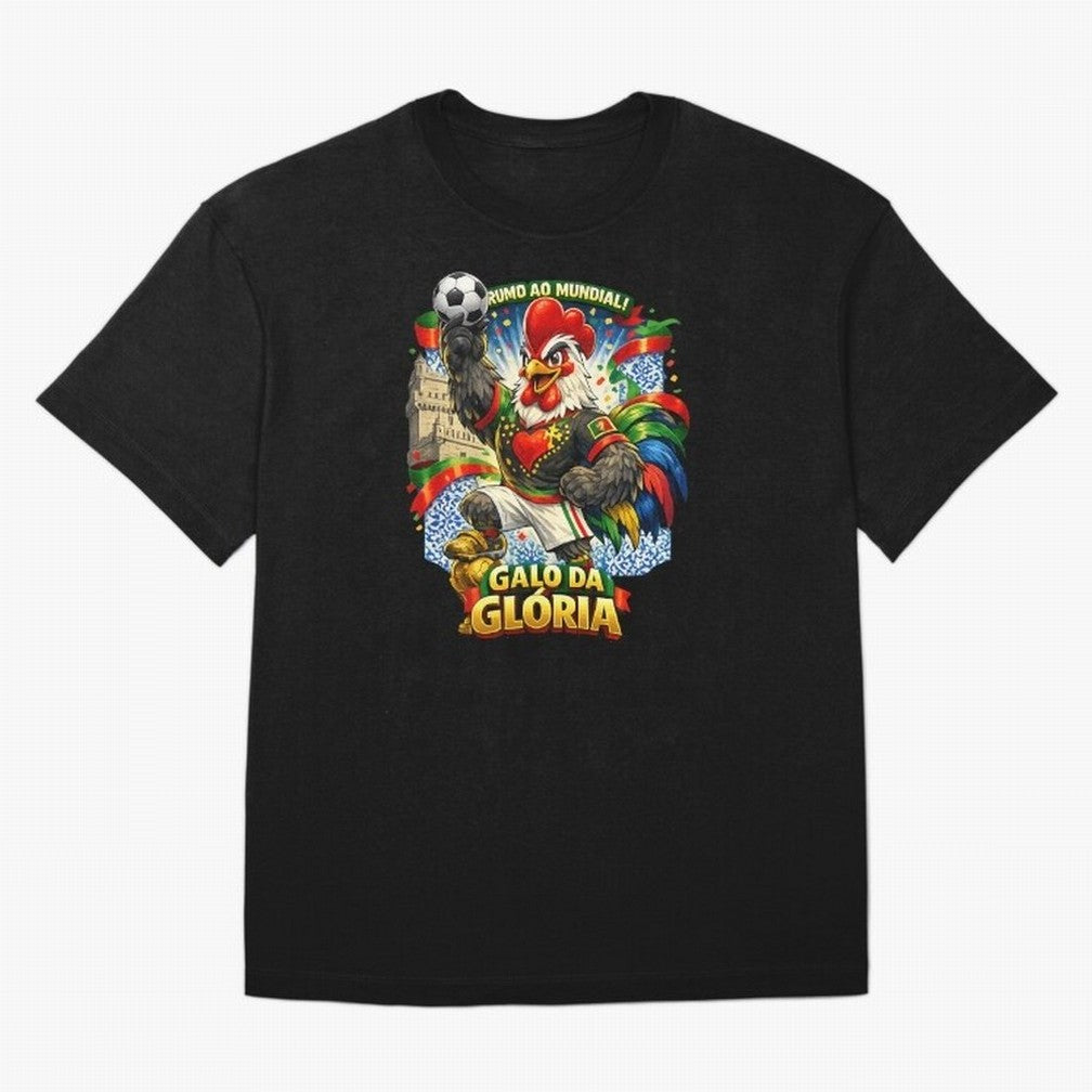 Portugal Rooster World Cup 2026 Fan Art Oversized T-Shirt Celebrate Rivalries and Pride in Global Football Passion for FIFA World Cup 2026 USA Canada Mexico, Made for Neymar, Haaland and Cristiano Ronaldo, Argentina, Vintage Soccer Flavor, Modern