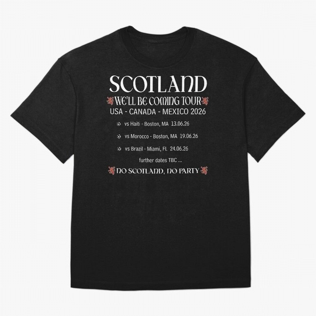 Scotland We'll be Coming Tour Oversized T-Shirt Represent Football Lovers during Global Football Passion for FIFA World Cup 2026, Capturing Messi, Brazil, Portugal and Argentina, Championship Spirit, Famous Goals, Roaring Crowds and International