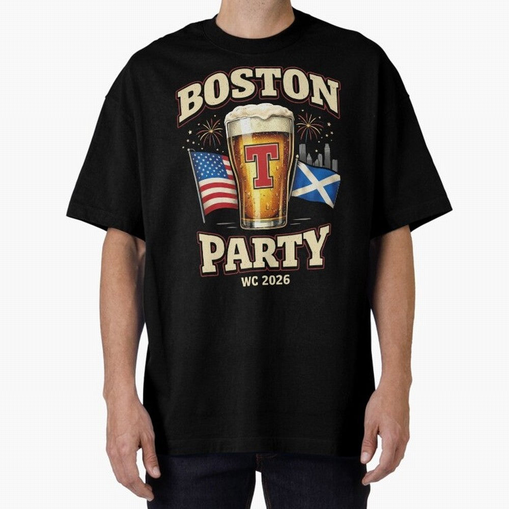 Boston T?Party Scotland Football WC 2026 Oversized T-Shirt Feel the Roar of FIFA World Cup 2026 Group Stage Connected to Haaland and Mbappe, Brazil, Portugal and Argentina Energy, Supporter Pride, Iconic Celebrations, Legendary Names and Global