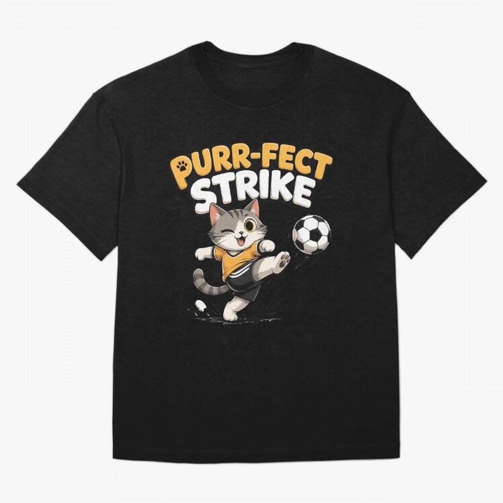 Purr-fect Strike Oversized T-Shirt Honor Champions and Dreams in Match Day Hype around FIFA World Cup 2026 Group Stage, Mbappe, Argentina, France and Brazil, Champion Mindset, Group Stage Buzz, Knockout Tension and Passionate Fan Culture; Created