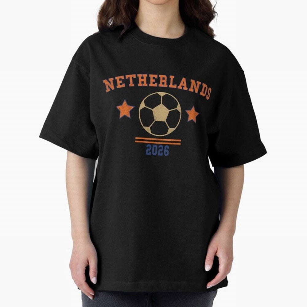 Netherlands ¡ª Vintage Soccer Tee Oversized T-Shirt Celebrate Rivalries and Pride in FIFA World Cup 2026 USA Canada Mexico for Fans of Messi and Argentina, Bringing Classic Soccer Heritage, Championship Pressure, Fan Loyalty and International