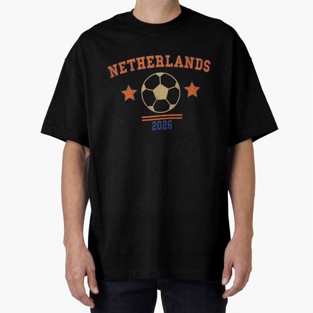 Netherlands ¡ª Vintage Soccer Tee Oversized T-Shirt Celebrate Rivalries and Pride in FIFA World Cup 2026 USA Canada Mexico for Fans of Messi and Argentina, Bringing Classic Soccer Heritage, Championship Pressure, Fan Loyalty and International
