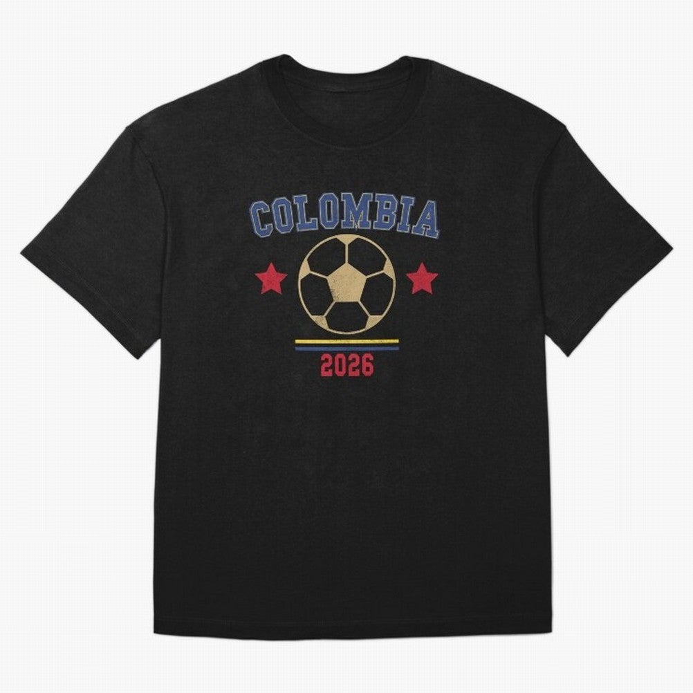 Colombia ¡ª Vintage Soccer Tee Oversized T-Shirt Turn Football Passion into FIFA World Cup 2026 USA Canada Mexico Spirit, Centered on Spain and Netherlands, Mbappe, Goal Celebration Energy, Supporter Heritage, Football Icons and Worldwide