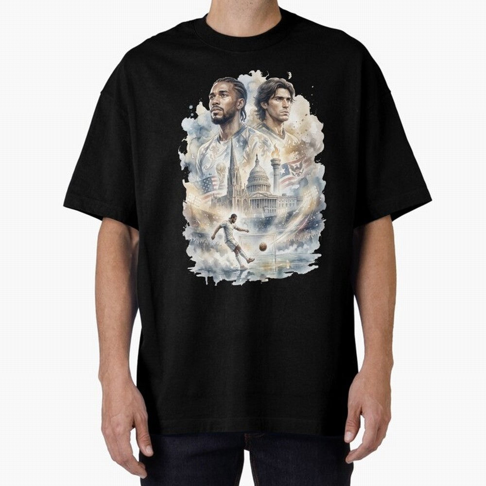 FIFA 2026 America Players Oversized T-Shirt Bring World Football Passion into Match Day Hype around FIFA World Cup 2026, Cristiano Ronaldo, Spain and Netherlands, Championship Spirit, Famous Goals, Roaring Crowds and International Football Unity;
