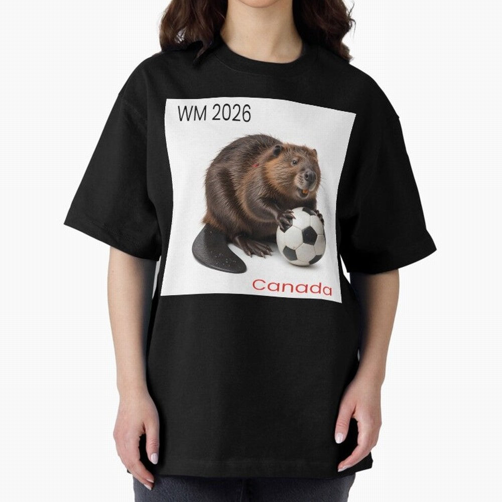 Canadian beaver invites you to World Cup 2026 in USA, Canada and Mexico Oversized T-Shirt Celebrate the Stars of FIFA World Cup 2026 USA Canada Mexico Made for Haaland and Mbappe, Netherlands Energy, Supporter Pride, Iconic Celebrations, Legendary