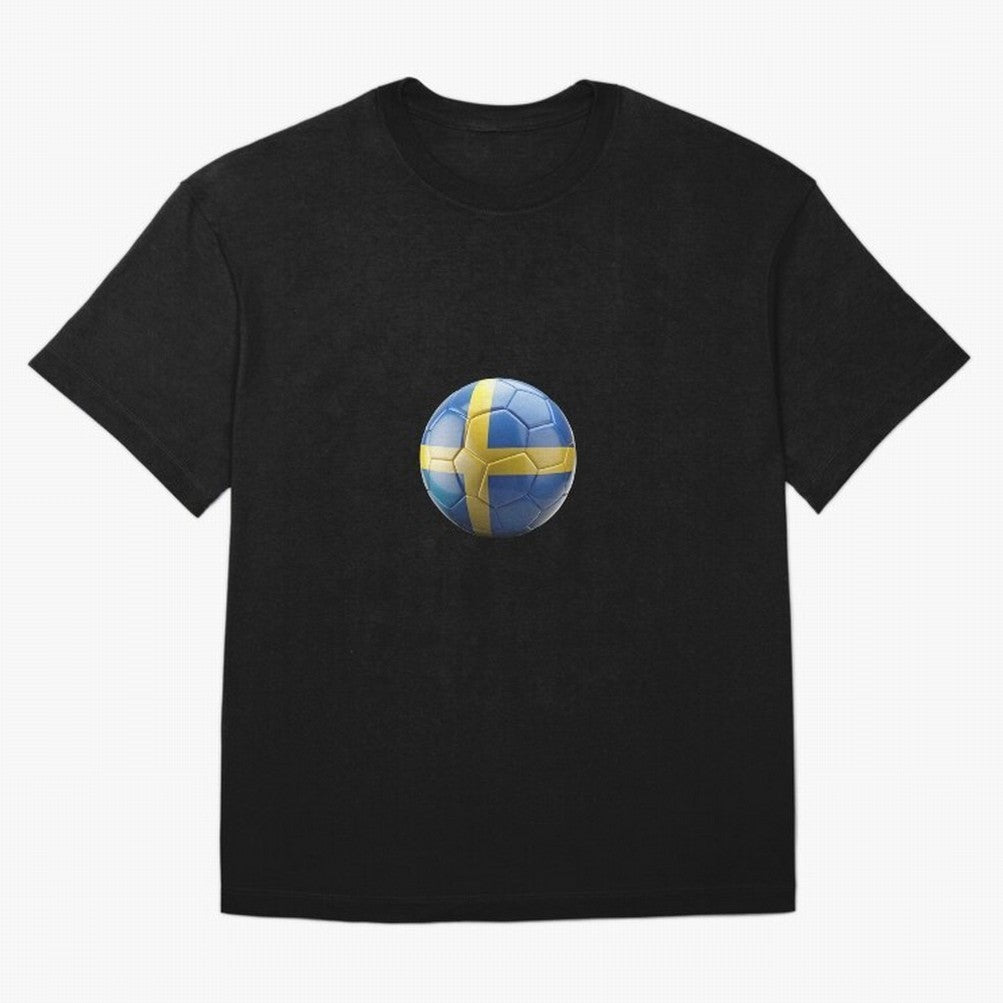 Sweden Football Oversized T-Shirt Bring a Vintage Feel to FIFA World Cup 2026 USA Canada Mexico Celebrating Haaland and Mbappe, France Energy, Football Festival Excitement, Trophy Ambitions, Country Rivalries and Star Player Buzz; Perfect for Fans,