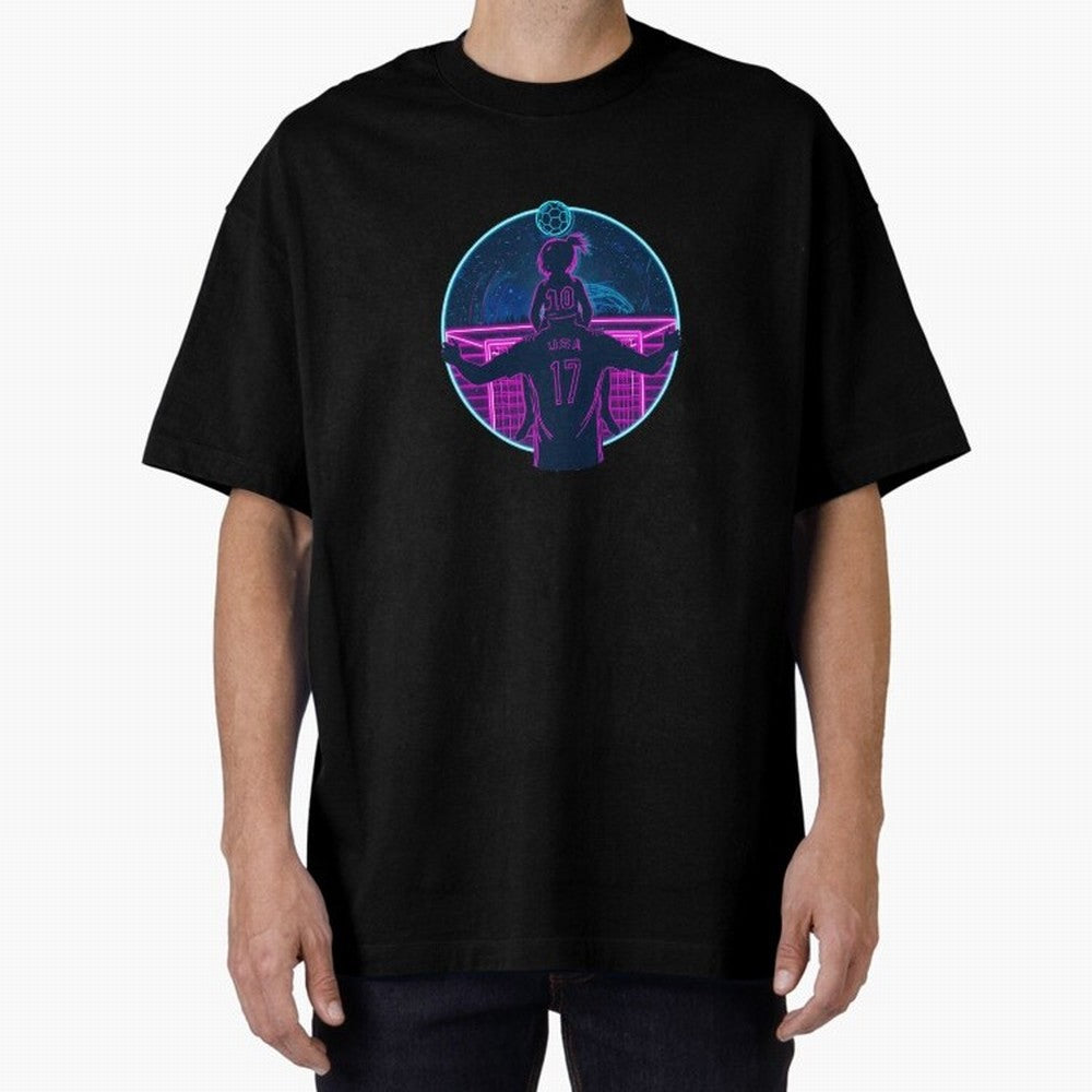 Retro Soccer Fatherhood Art Oversized T-Shirt Showcase FIFA World Cup 2026 Group Stage for Fans of CR7 and France and Portugal, Bringing Retro Football Energy, Iconic Rivalries, Trophy Chase Drama and Stadium Atmosphere; Built for Supporters
