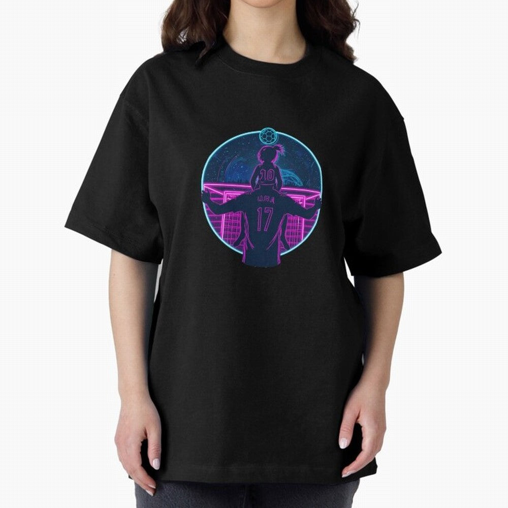 Retro Soccer Fatherhood Art Oversized T-Shirt Showcase FIFA World Cup 2026 Group Stage for Fans of CR7 and France and Portugal, Bringing Retro Football Energy, Iconic Rivalries, Trophy Chase Drama and Stadium Atmosphere; Built for Supporters