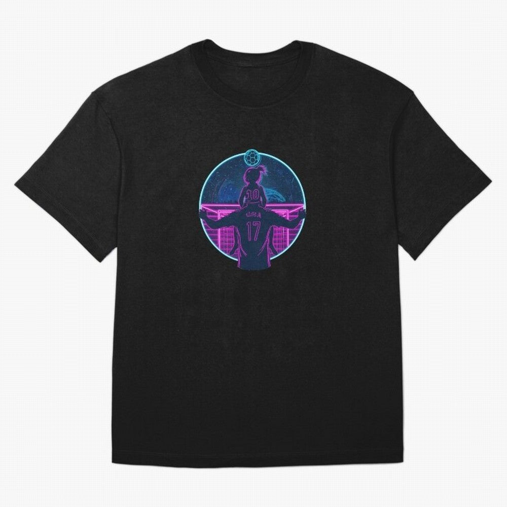 Retro Soccer Fatherhood Art Oversized T-Shirt Showcase FIFA World Cup 2026 Group Stage for Fans of CR7 and France and Portugal, Bringing Retro Football Energy, Iconic Rivalries, Trophy Chase Drama and Stadium Atmosphere; Built for Supporters
