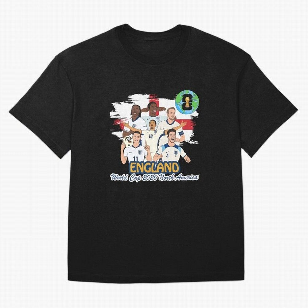 England Soccer Stars World Cup 2026 North America Oversized T-Shirt Enjoy the Biggest Football Party of FIFA World Cup 2026 Group Stage Filled with Messi, Neymar and Mbappe, Netherlands Energy, Goal Celebration Energy, Supporter Heritage, Football