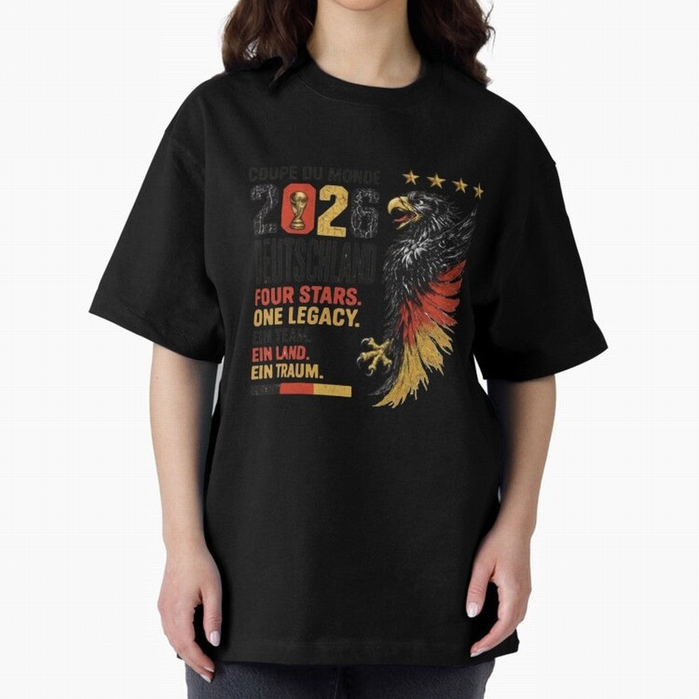 Germany Soccer World Cup 2026 Eagle Vintage Design Oversized T-Shirt Show Your Love for FIFA World Cup 2026 Spirit, with Portugal, Spain and Germany, Messi, CR7 and Mbappe, Stadium Chants, National Pride, Trophy Dreams and Unforgettable Football