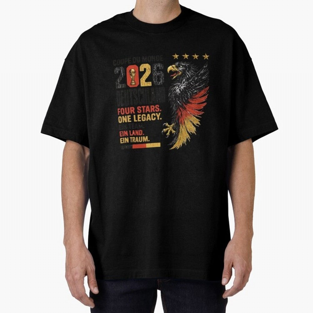 Germany Soccer World Cup 2026 Eagle Vintage Design Oversized T-Shirt Show Your Love for FIFA World Cup 2026 Spirit, with Portugal, Spain and Germany, Messi, CR7 and Mbappe, Stadium Chants, National Pride, Trophy Dreams and Unforgettable Football