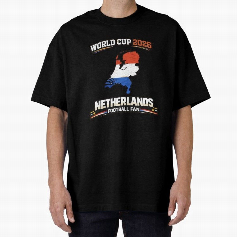 Netherlands Football Fan World Cup 2026 - Dutch Map Vintage Art Oversized T-Shirt Support Your Favorite Stars during Match Day Hype around FIFA World Cup 2026, CR7, France and Portugal, Worldwide Fan Energy, Dramatic Goals, Stadium Lights and