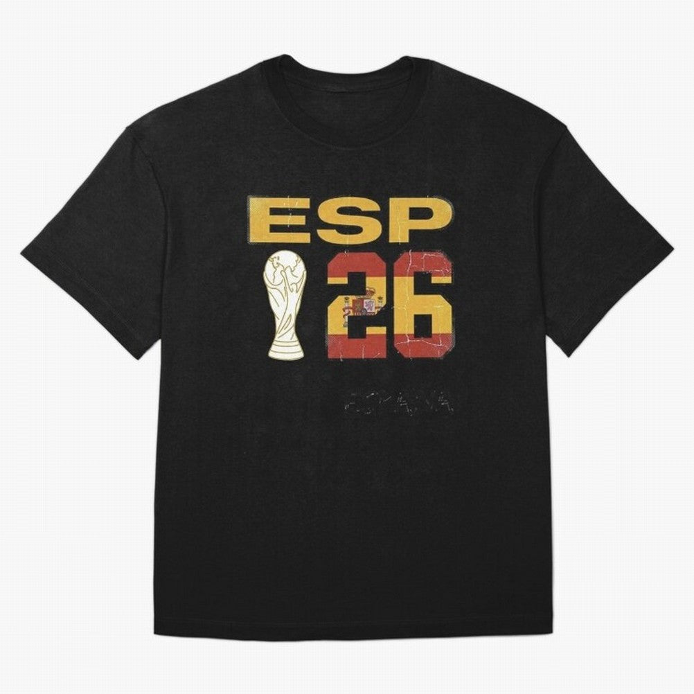 Spain Football World Cup 2026 - Vintage ESP 26 Flag Design Oversized T-Shirt Turn Every Weekend Toward FIFA World Cup 2026 Filled with Messi, Brazil Energy, Retro Football Energy, Iconic Rivalries, Trophy Chase Drama and Stadium Atmosphere; Ideal