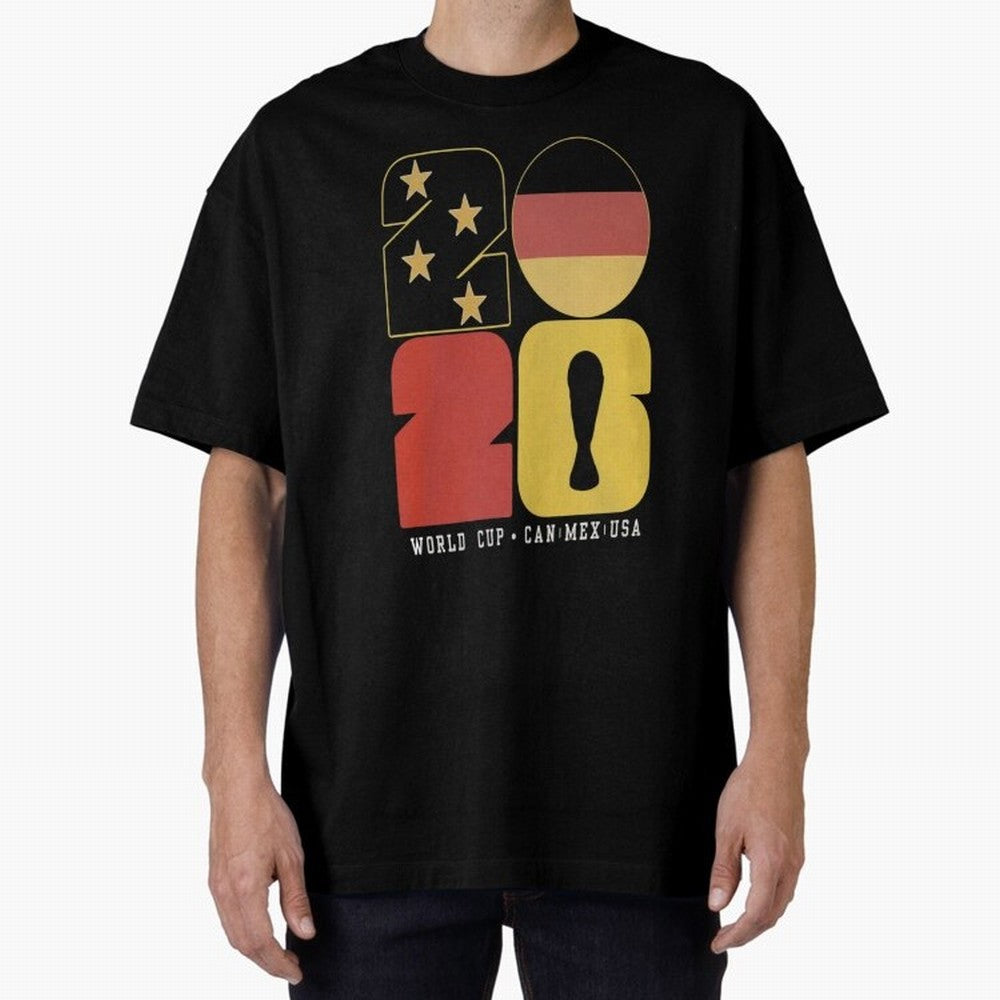 Germany Football World Cup 2026 - Die Mannschaft Retro Typography Oversized T-Shirt Celebrate National Team Dreams in Match Day Hype around FIFA World Cup 2026 Group Stage, Neymar, Argentina and Brazil, Championship Spirit, Famous Goals, Roaring