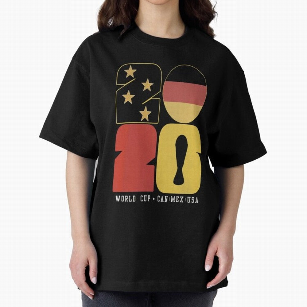 Germany Football World Cup 2026 - Die Mannschaft Retro Typography Oversized T-Shirt Celebrate National Team Dreams in Match Day Hype around FIFA World Cup 2026 Group Stage, Neymar, Argentina and Brazil, Championship Spirit, Famous Goals, Roaring