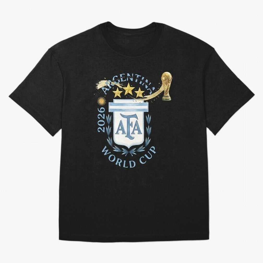 Argentina Football Champion World Cup 2026 - Gold Stars Watercolor Oversized T-Shirt Experience Match Day Hype around FIFA World Cup 2026 Group Stage, Haaland and Mbappe, England and Germany, Stadium Memories, Football Loyalty, International Chants